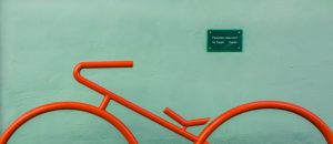 Bicycle stand with sign in Munich Bicycle stand with sign in Munich